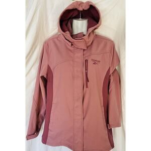 Reebok Activewear Jacket Women's XL Plus 18.5 Rose Pink Double Zip Hood Pockets